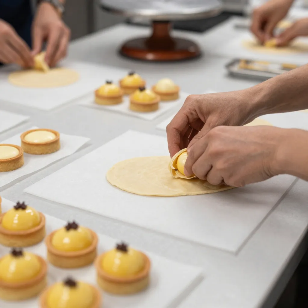 Detailed view of pastry structure